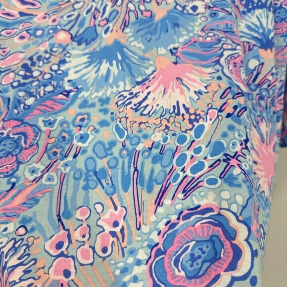 Talbots Bright Flowing Floral Lace Trim Tunic Beachy Casual Colorful Size 1X - Picture 5 of 9